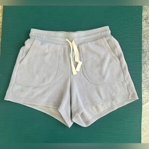 Madewell MWL Textured Waffle Sweat Shorts XS Womens Purple Drawstring Pockets